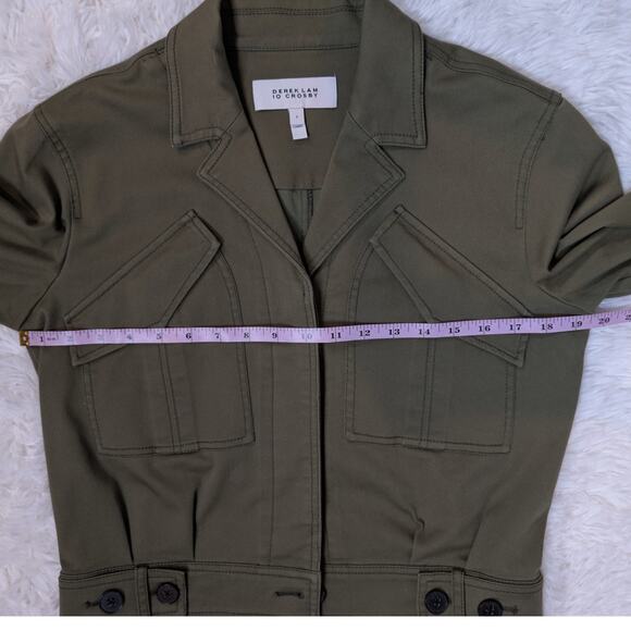 Derek Lam 10 Crosby Gwen Field Jacket Olive Green Cropped Utility Size 2 - Picture 8 of 16